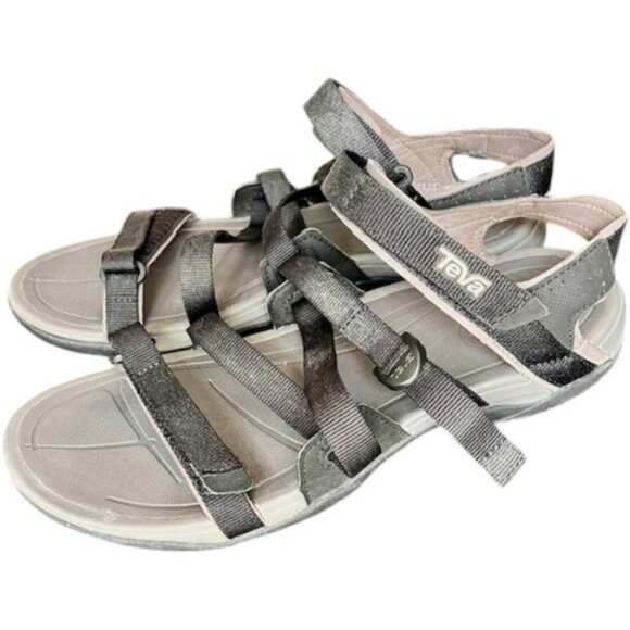 Teva Tirra Sustainable Strappy Sandal - Solid Black/Gray - 9 - Picture 2 of 9